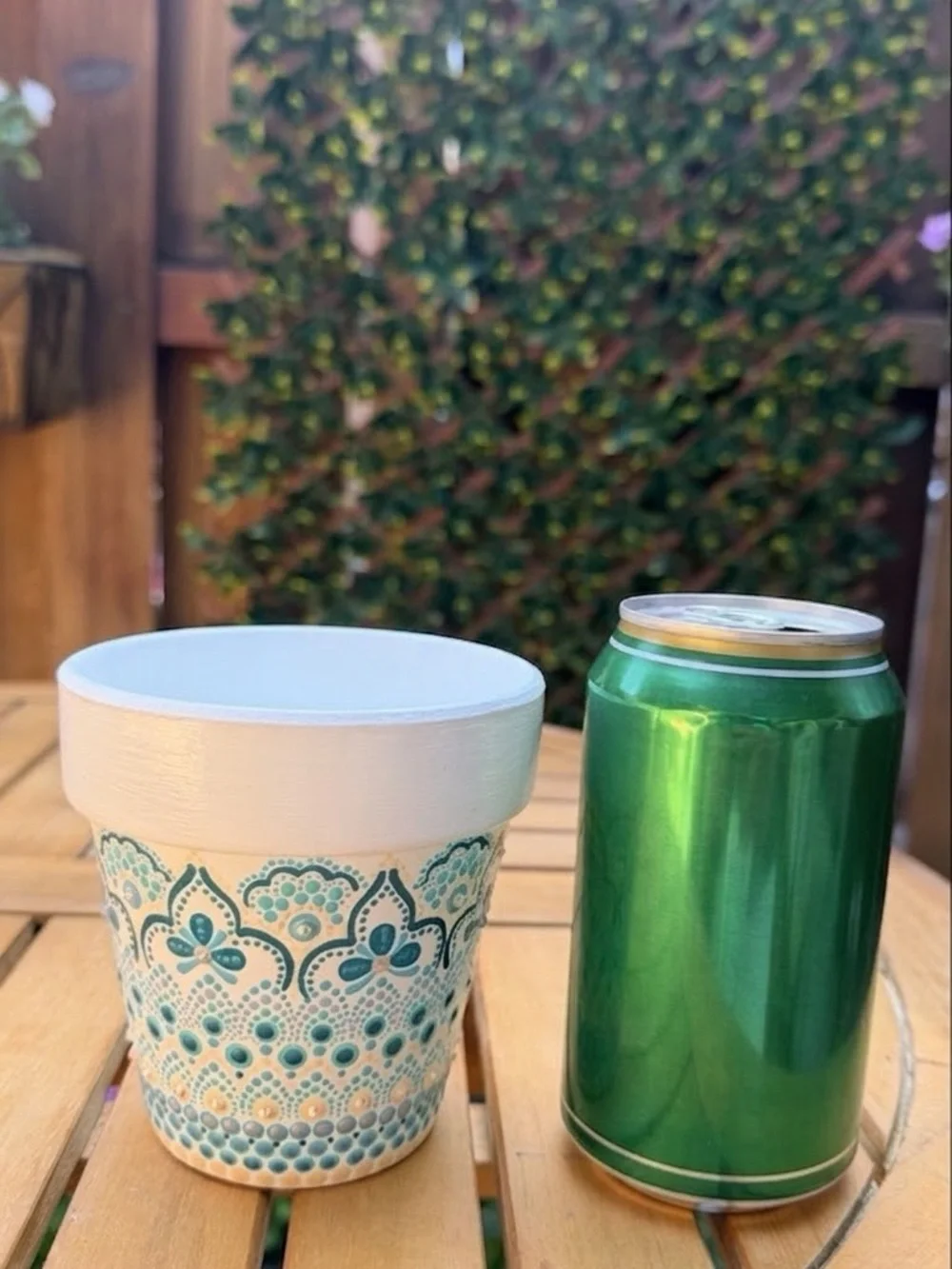 Hand Painted Dot Art Terra Cotta Pot 4